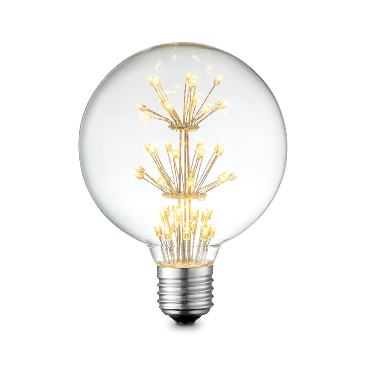 Edison Vintage LED lamp E27 LED filament lichtbron, Crystal Globe G95, 9.5/9.5/13.5cm, Helder, Retro LED lamp 1W 100lm 2300K, warm wit licht, geschikt voor E27 fitting