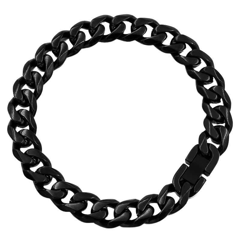 Heren armband Edelstaal Link chain Black 10mm