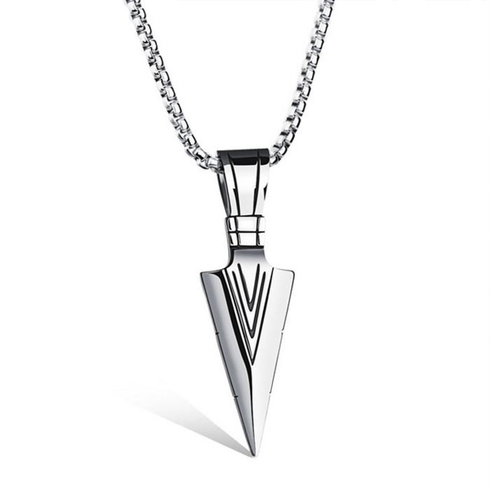 Heren ketting met hanger Edelstaal Viking Arrow Silver