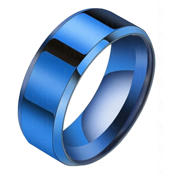 Heren ring Titanium Blauw 8mm-17mm