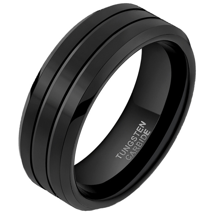 Wolfraam heren ring Classic Groove 8mm-22mm