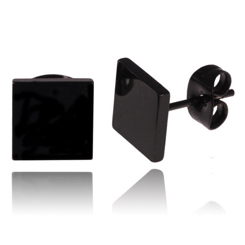 Zwarte Stud oorbellen LGT Jewels 6mm