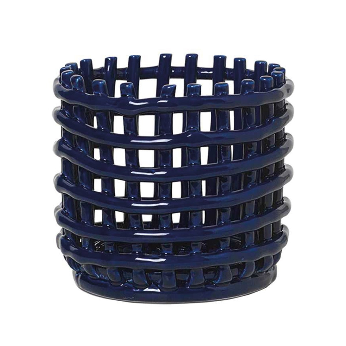 Ferm Living Ceramic Basket - Blue - Small