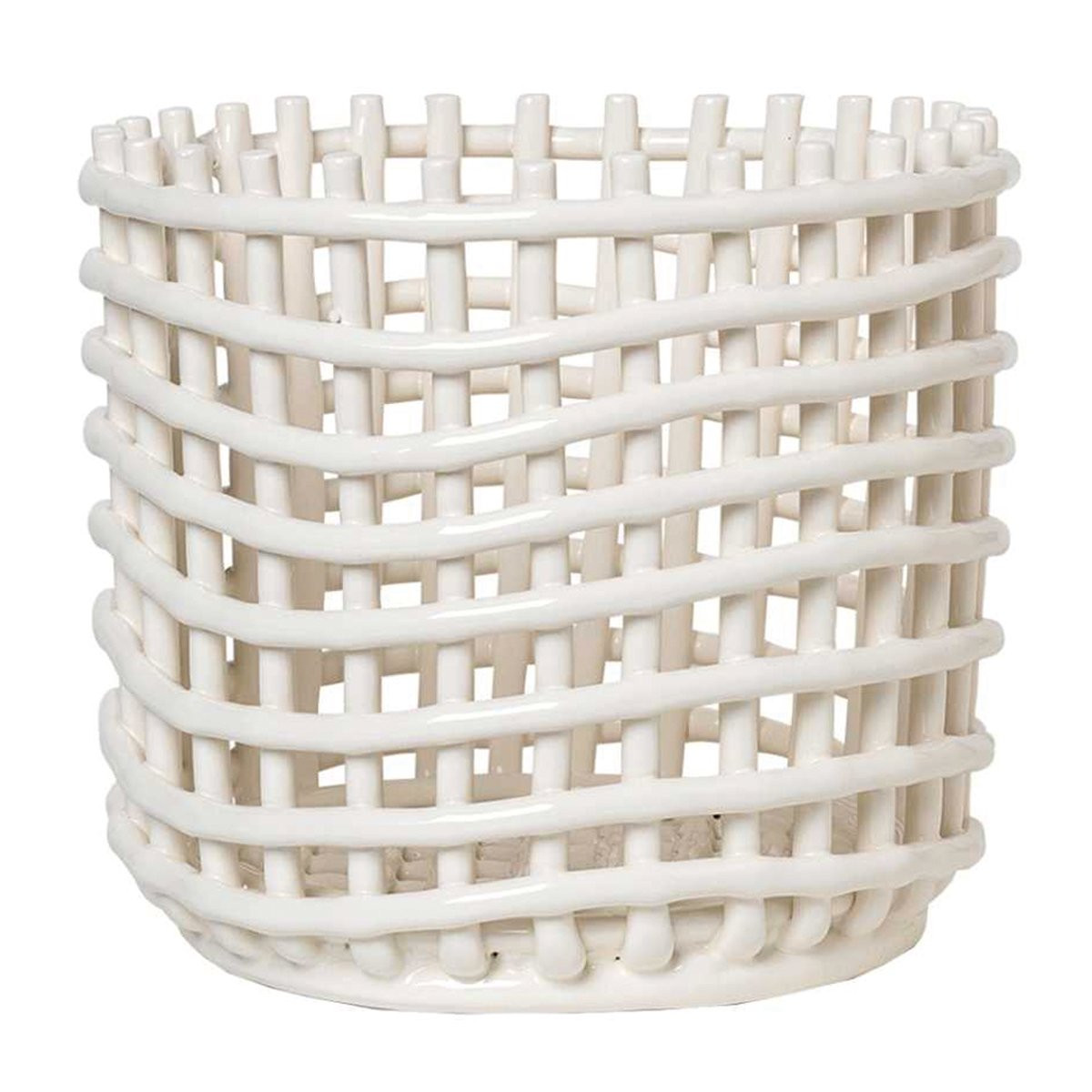 Ferm Living Ceramic Basket - Offwhite - Large
