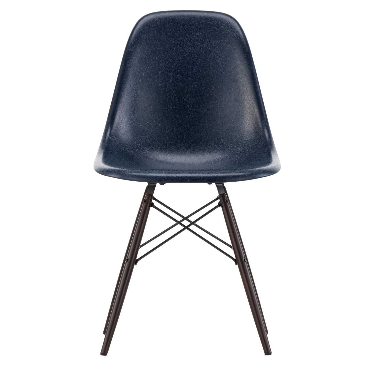 Vitra Eames Fiberglass Chair DSW - Navy Blue/Esdoorn Donker