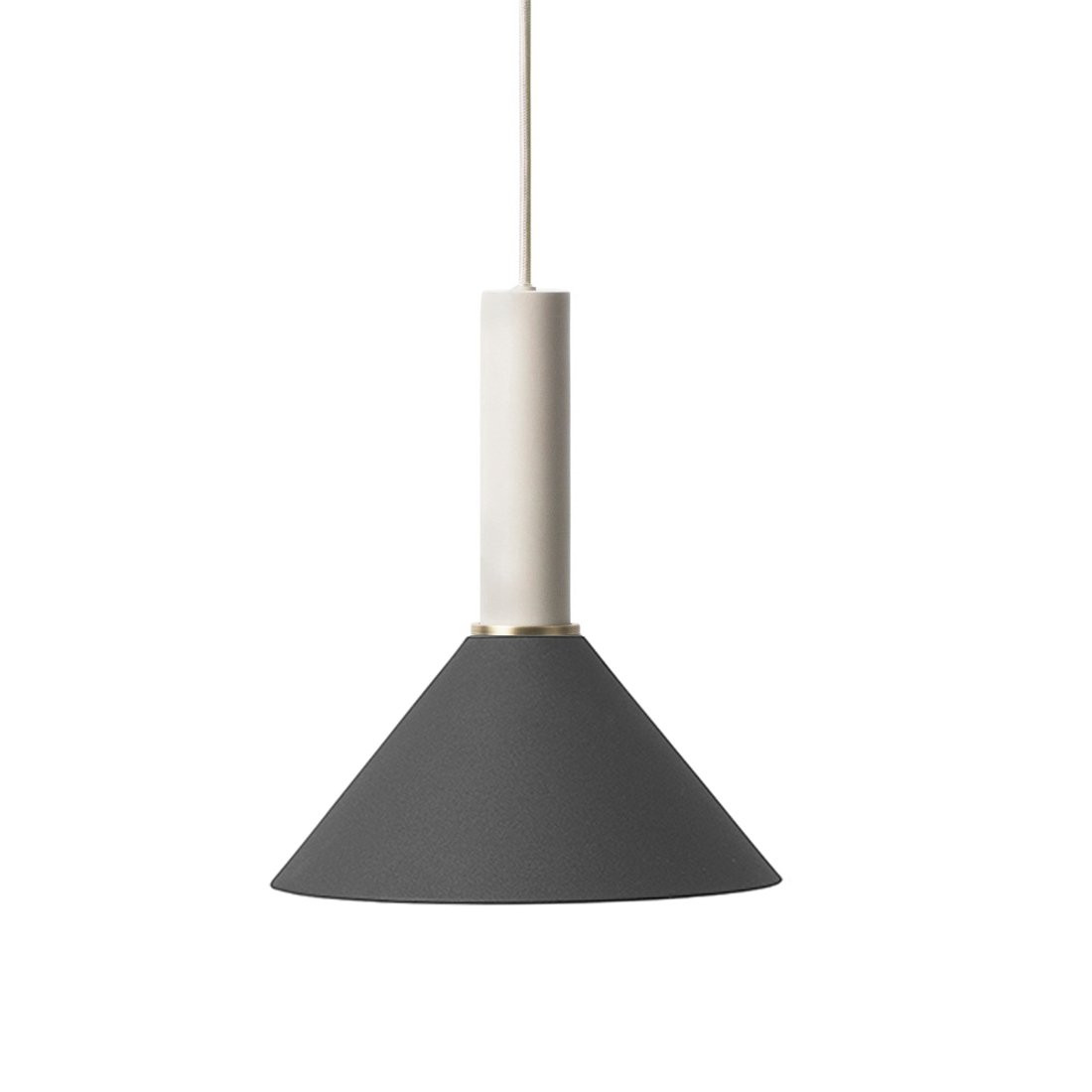 Ferm Living Collect Cone High Hanglamp Lichtgrijs Zwart