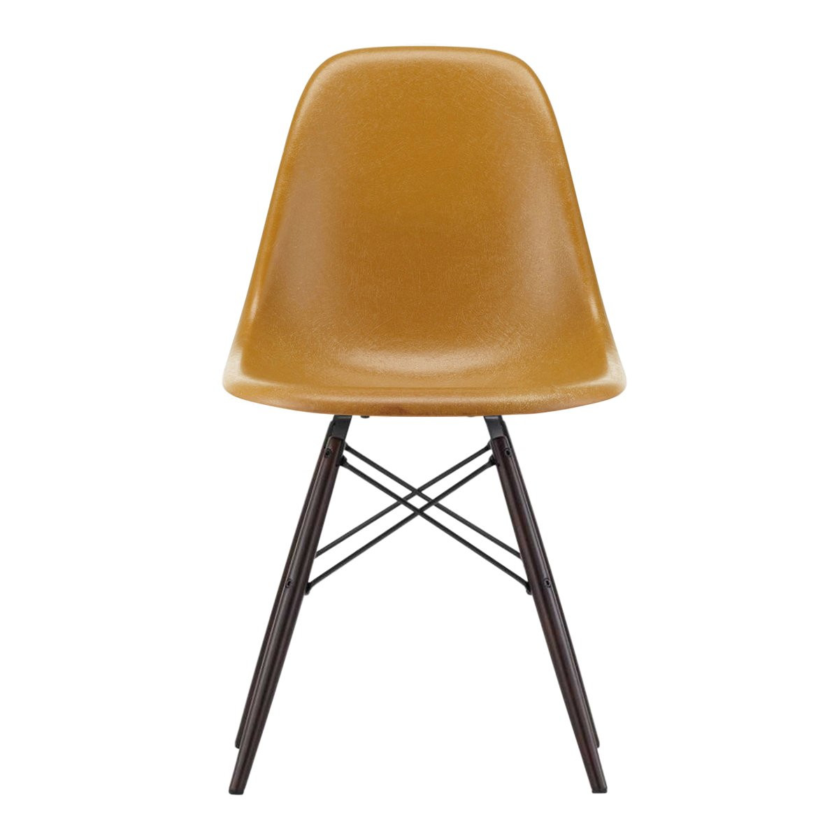 Vitra Eames Fiberglass Chair DSW Ochre Dark - Donker Onderstel