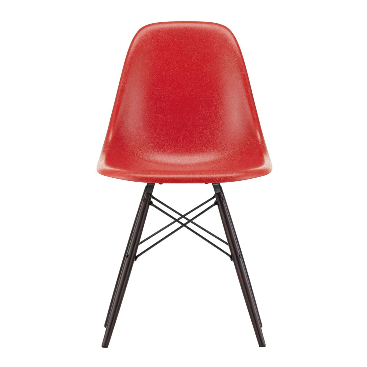 Vitra Eames Fiberglass Chair DSW Classic Red - Donker Onderstel