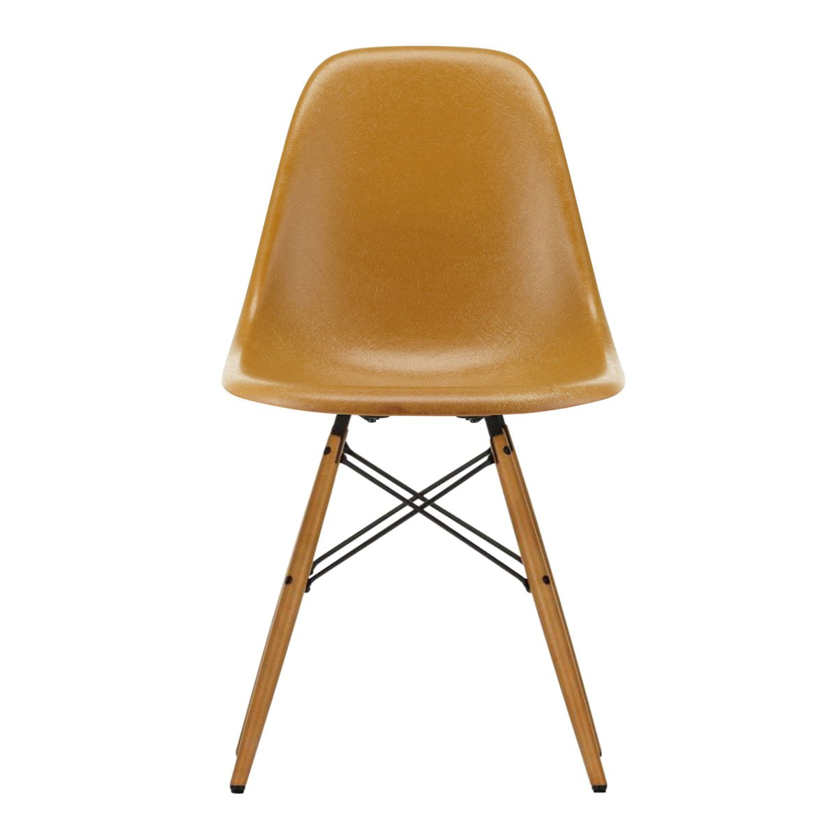 Vitra Eames Fiberglass Chair DSW Ochre Dark - Goudkleurig Onderstel