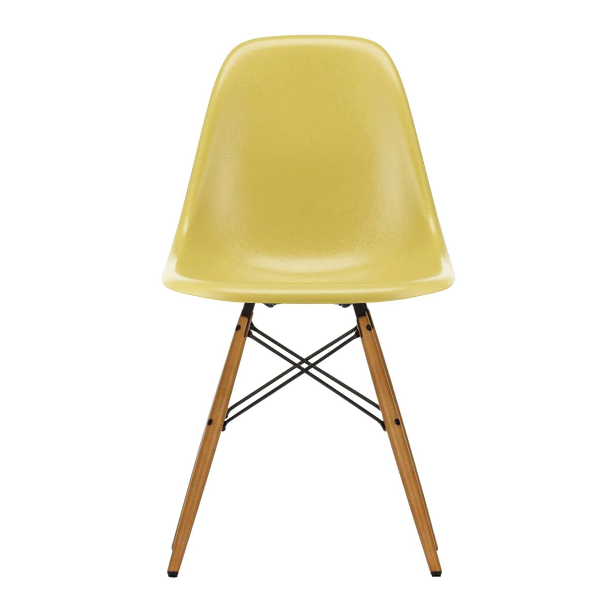 Vitra Eames Fiberglass Chair DSW Ochre Light - Goudkleurig onderstel