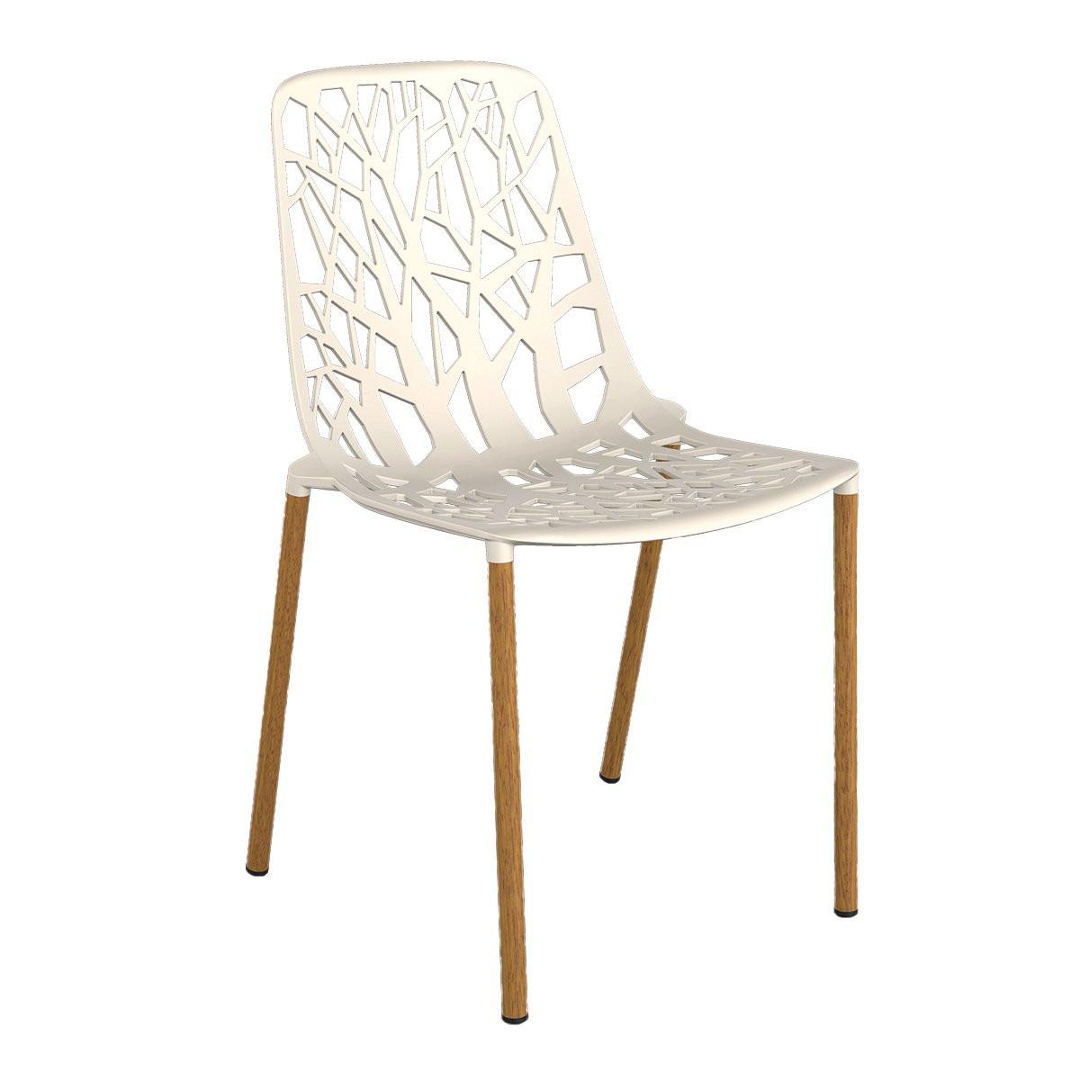 Fast Forest Chair Iroko Legs Creamy White