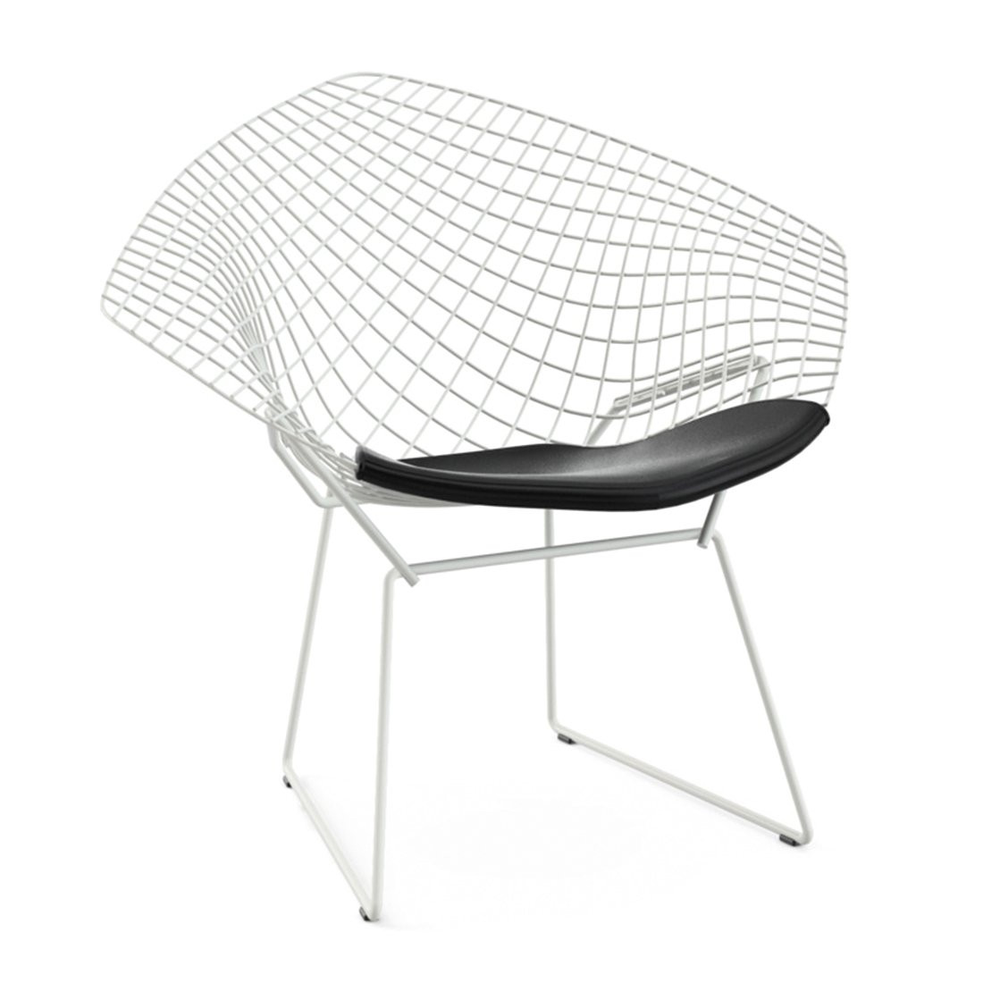 Knoll Bertoia Diamond Lounge Chair Outdoor Wit - Vinyl/Zwart