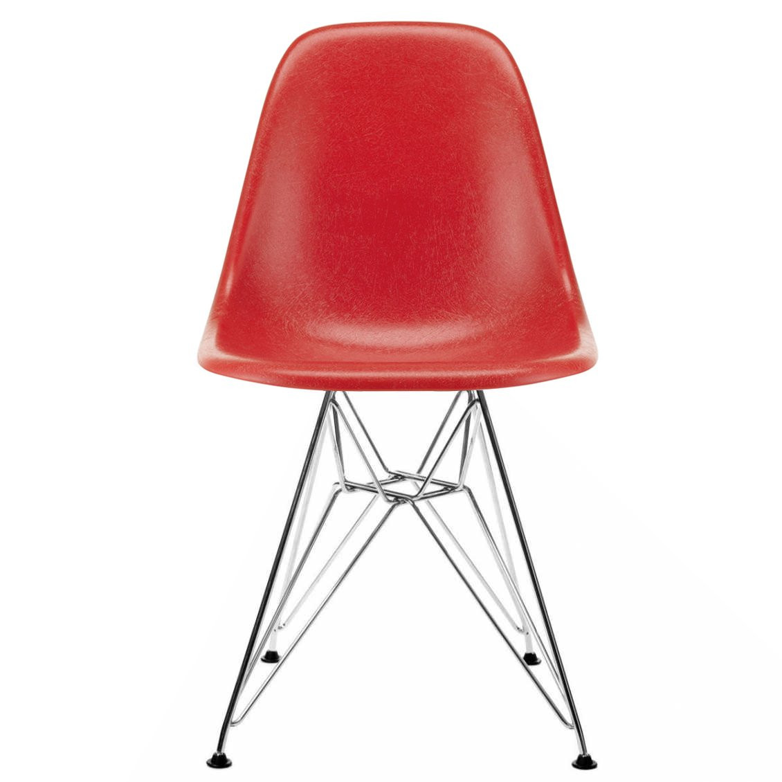 Vitra Eames Fiberglass Chair DSR Classic Red - Chromen Onderstel
