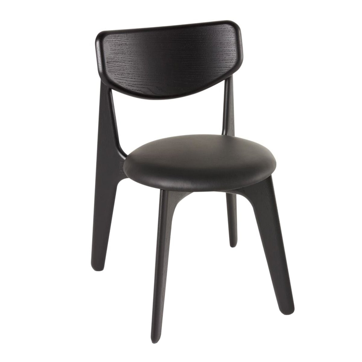 Slab Chair Zwart Lederen Zitting - Tom Dixon