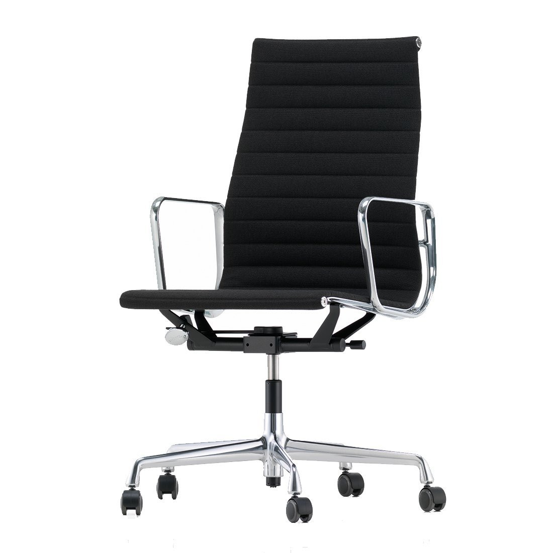 Vitra Aluminium Chair EA 119 Bureaustoel - Hopsack 66 Nero / Gepolijst Frame