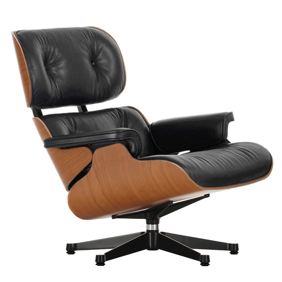 Vitra Eames Lounge Chair / Kersen / Gepolijst Zwart / Premium / Zwart