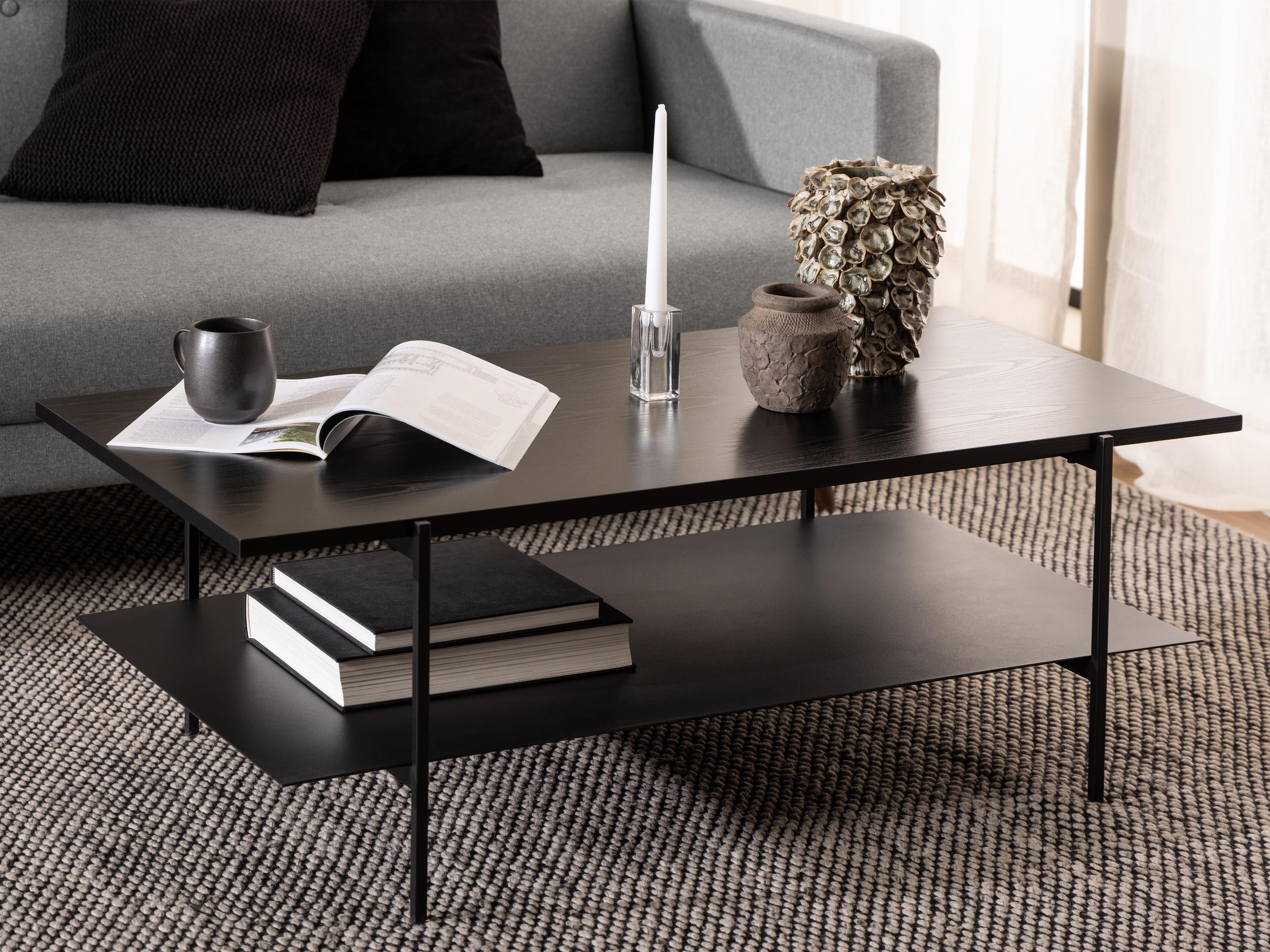 Rechthoekige salontafel ANGIE 115 cm zwart
