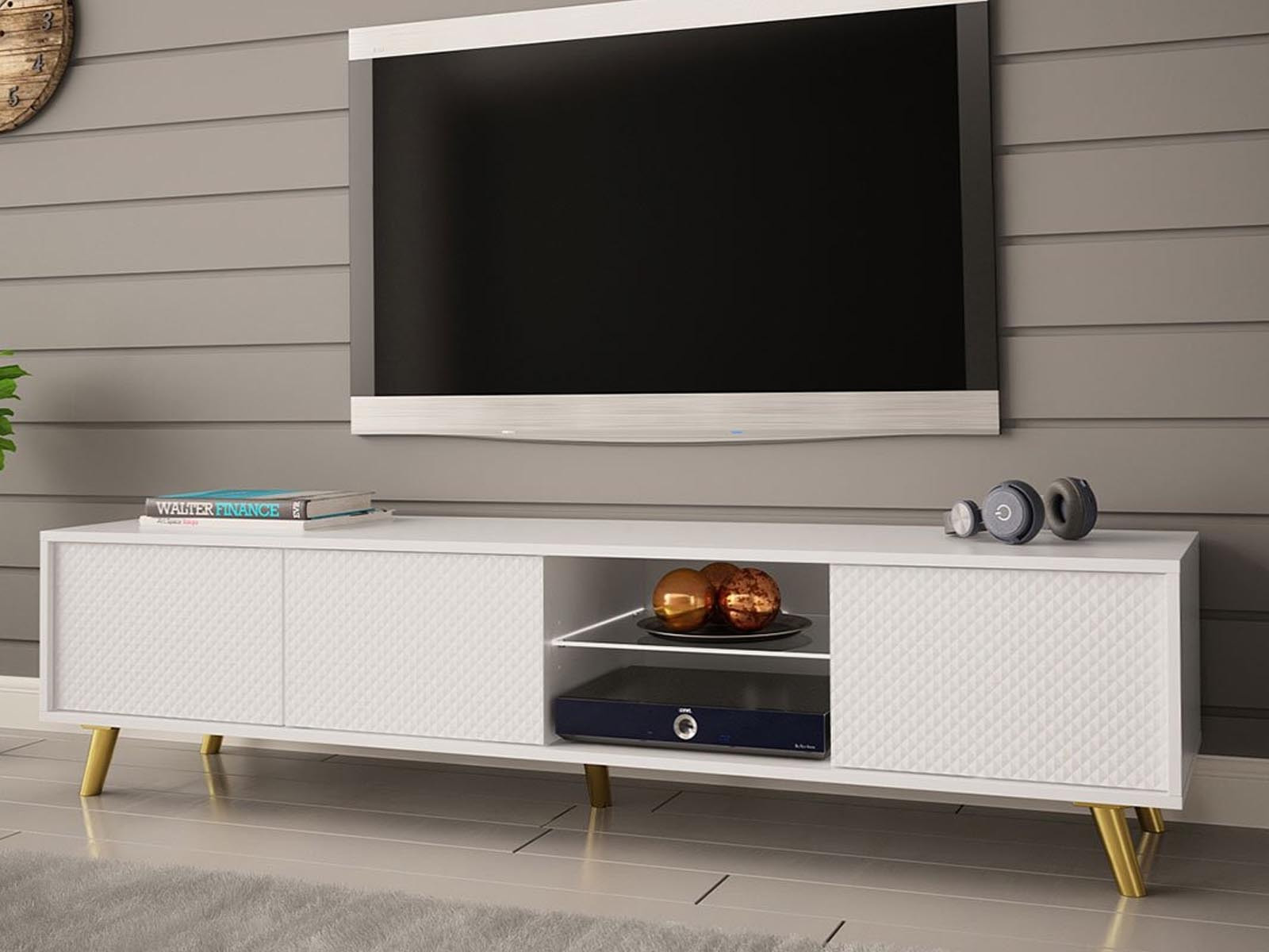 Tv-meubel APOLINE 3 deuren wit