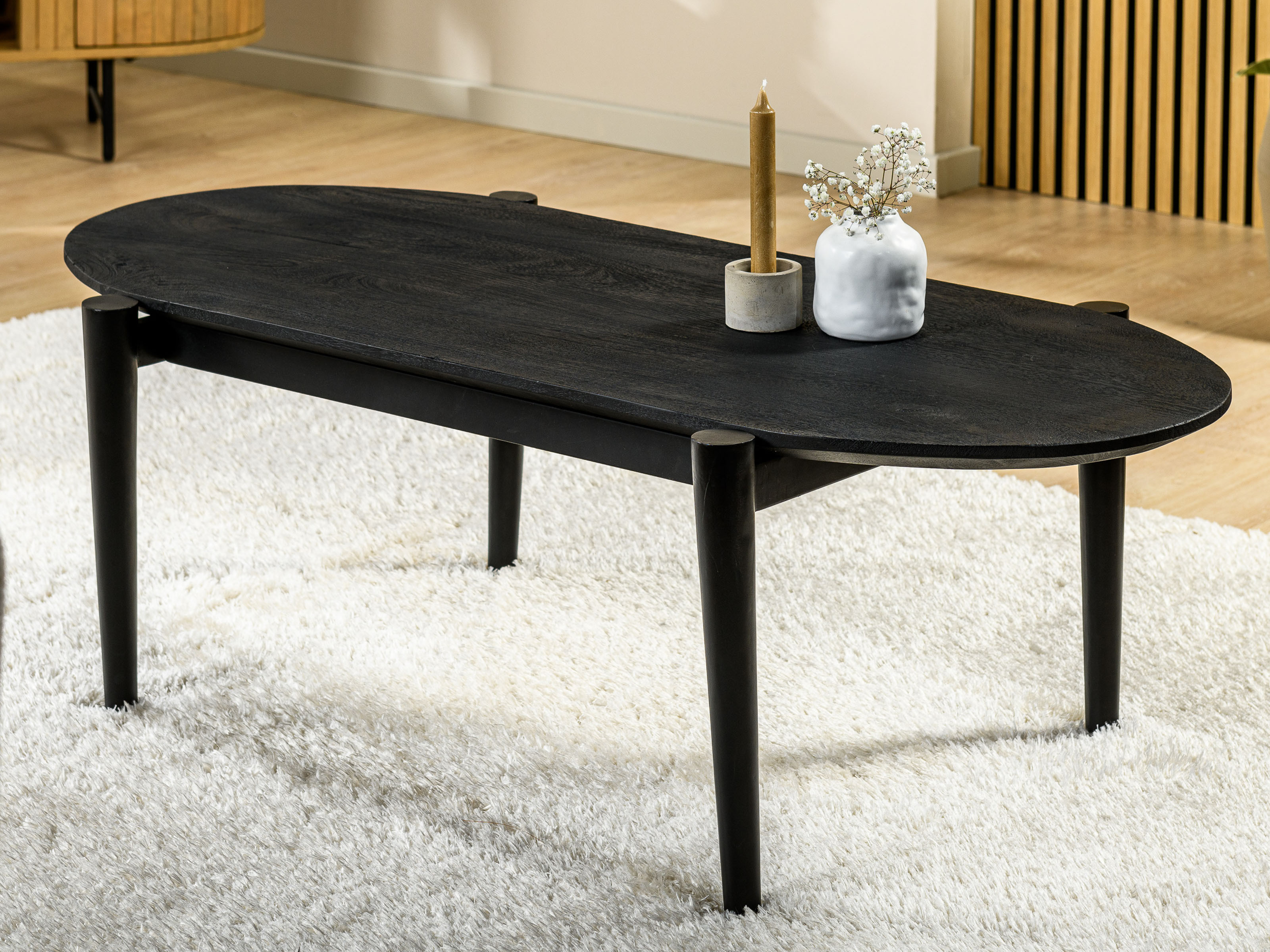 Ovale salontafel ROKIA 120 cm zwart