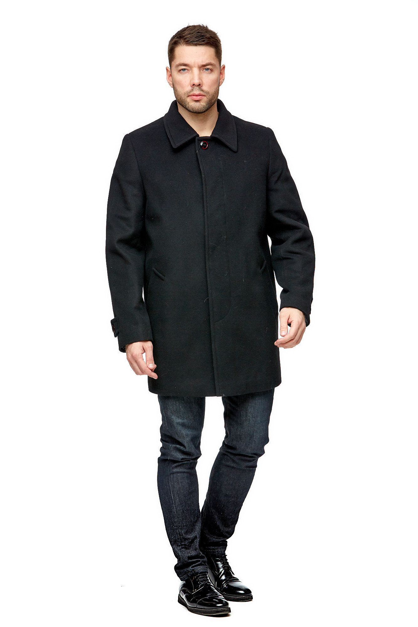 Мужское пальто из текстиля с воротником