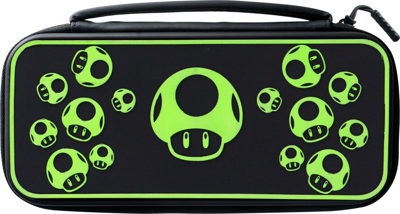 PDP Gaming Switch Travel Case Plus - 1-Up Mushroom Glow in the Dark