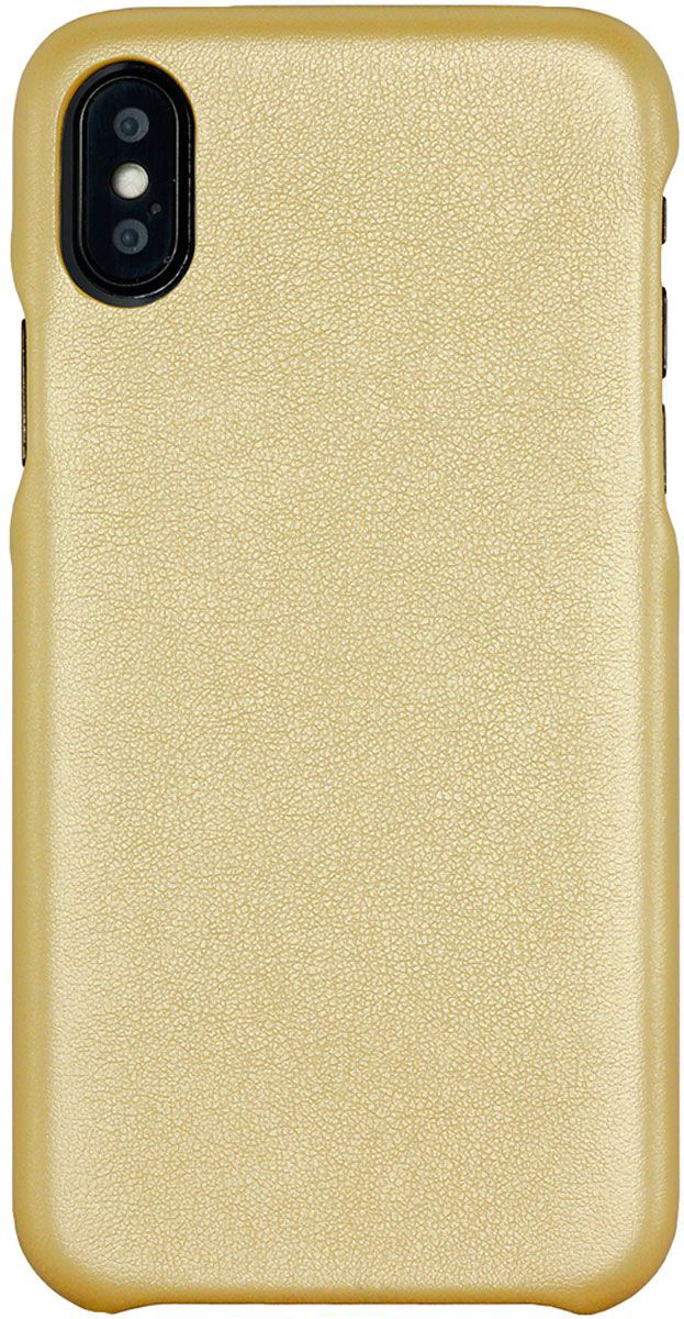 Чехол-накладка G-Case Slim Premium для смартфона Apple iPhone X / XS, Искусственная кожа, Золотистый GG-894