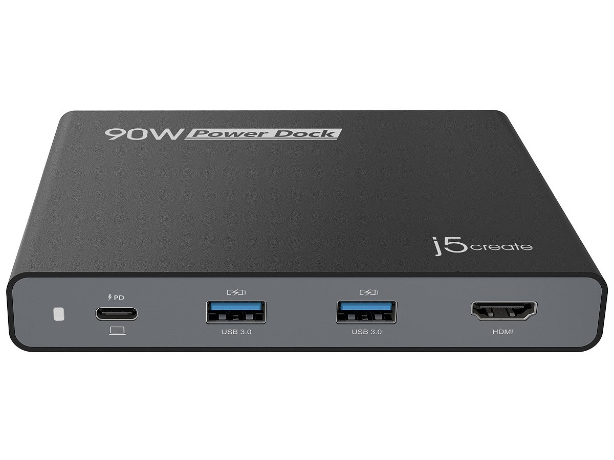Док-станция j5create Built-in USB-C Travel Dock 90W (2xUSB 3.0, HDMI, USB Type-C). Черный USB-хаб JCDP392