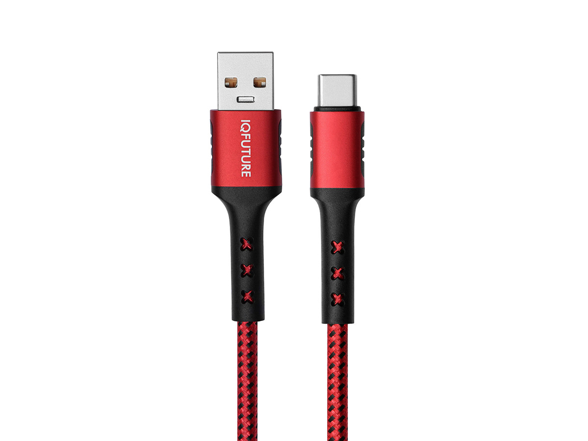 Кабель IQFuture USB Type-C - USB 2.0, 5A (до 50 Вт), IQ-UC5A, Черный/Красный