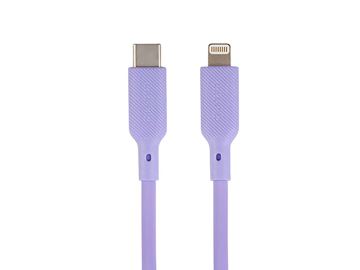 Кабель QUMO, MFI С94, USB Type-C - Lightning, 2.2A, 1м, Силикон, Фиолетовый 32998