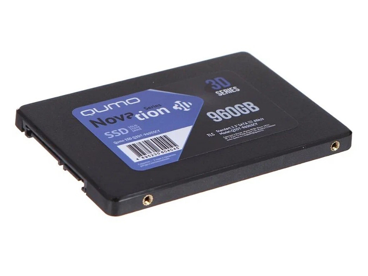 Внутренний SSD-накопитель Qumo Novation 960GB 2,5” SATA-III, 3D TLC, Черный Q3DT-960GSCY