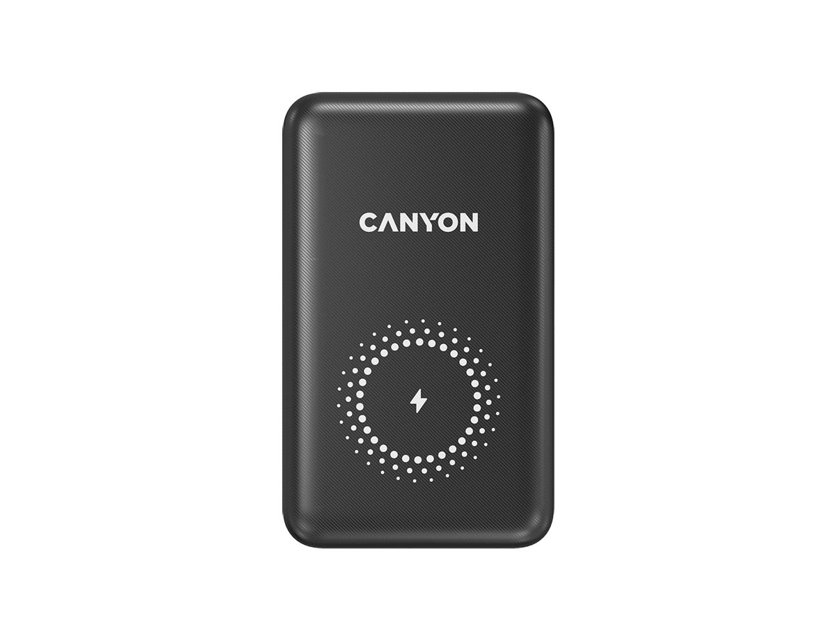 Внешний аккумулятор с функцией беспроводной зарядки Canyon PB-1001, 10000 мАч, до 18Вт,USB Type-C, USB, Черный, CNS-CPB1001B
