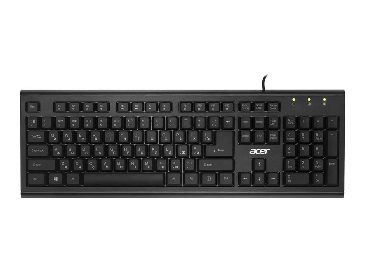 Клавиатура проводная Acer OKW120, USB, Черный ZL.KBDEE.006