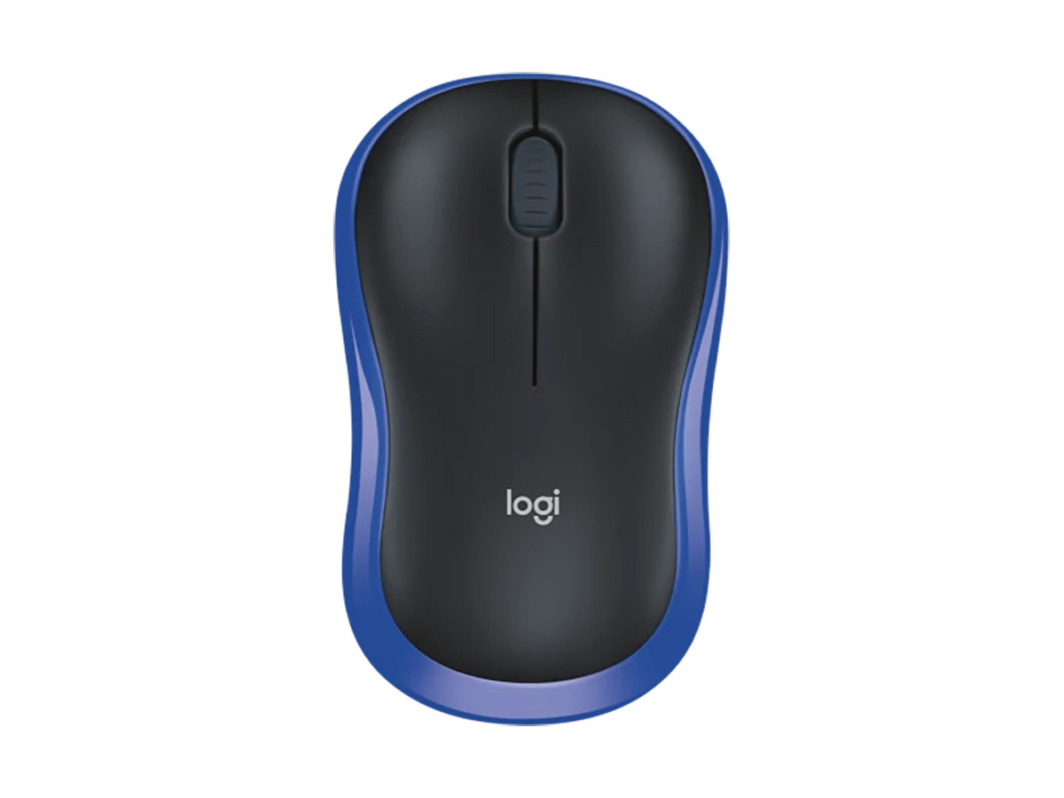 Мышь беспроводная Logitech M185, 1000dpi, Wireless/USB, Черный/Синий 910-002632/910-002239