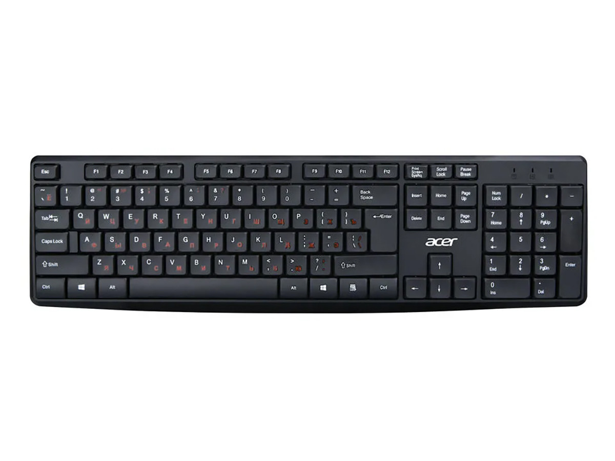 Клавиатура проводная Acer OKW121, USB, Черный ZL.KBDEE.00B