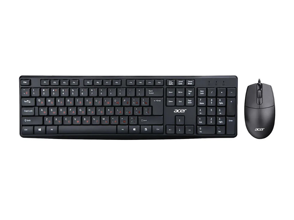 Комплект проводной клавиатура+мышь Acer OMW141, USB, Черный ZL.MCEEE.01M
