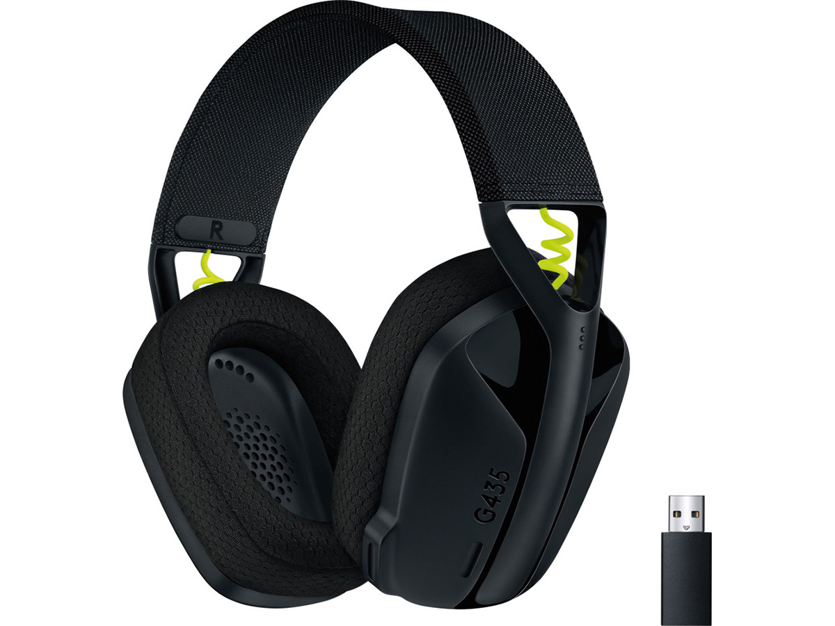 Гарнитура беспроводная (наушники) Logitech G435, Bluetooth/Wireless, Черный/Желтый 981-001053