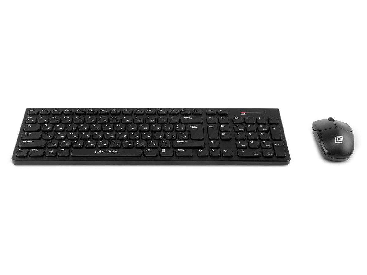 Клавиатура + мышь беспроводная Oklick 220M, Wireless/USB, Черный 1062000