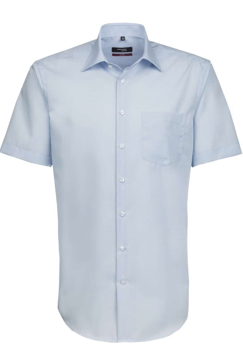 Seidensticker Modern Fit Overhemd Korte mouw lichtblauw