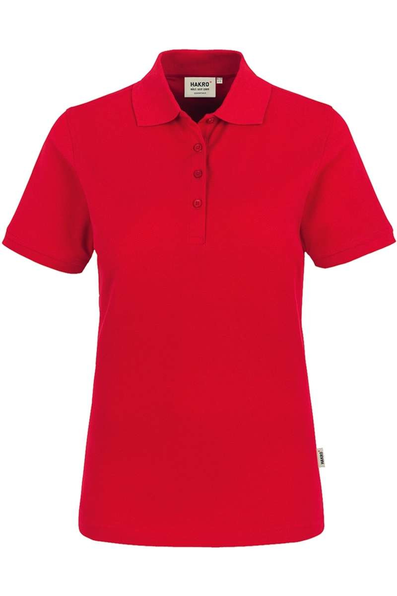 HAKRO 110 Regular Fit Dames Poloshirt rood, Effen