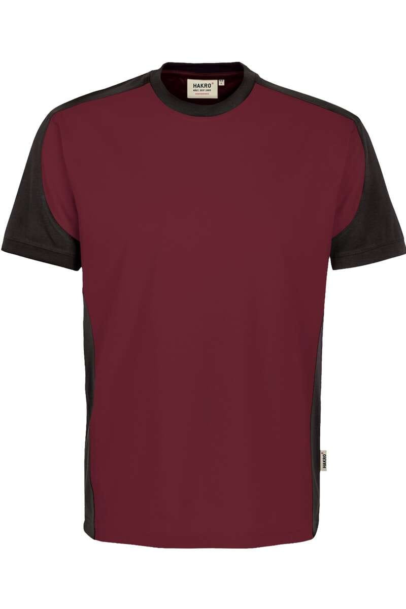 HAKRO 290 Comfort Fit T-Shirt ronde hals wijnrood/antraciet, Effen