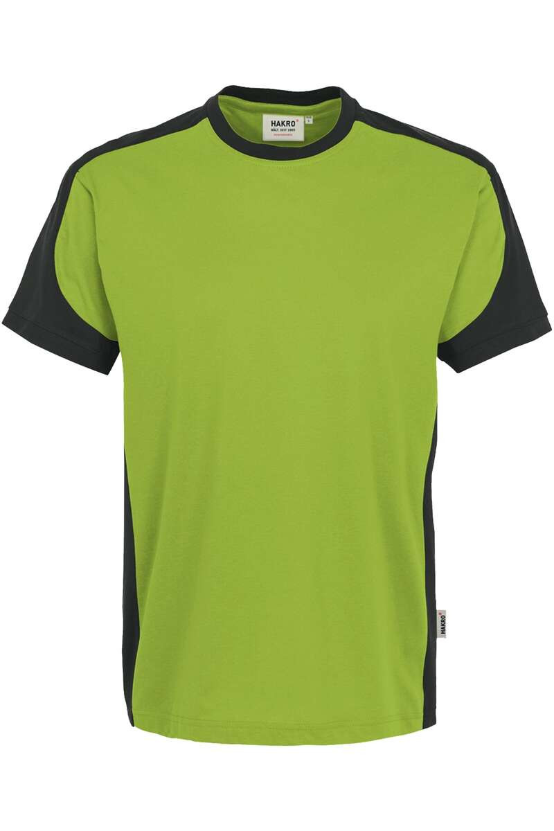 HAKRO 290 Comfort Fit T-Shirt ronde hals kiwi/antraciet, Effen