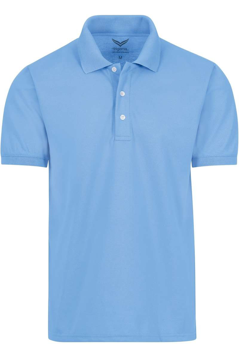 TRIGEMA Comfort Fit Polo shirt Korte mouw lichtblauw