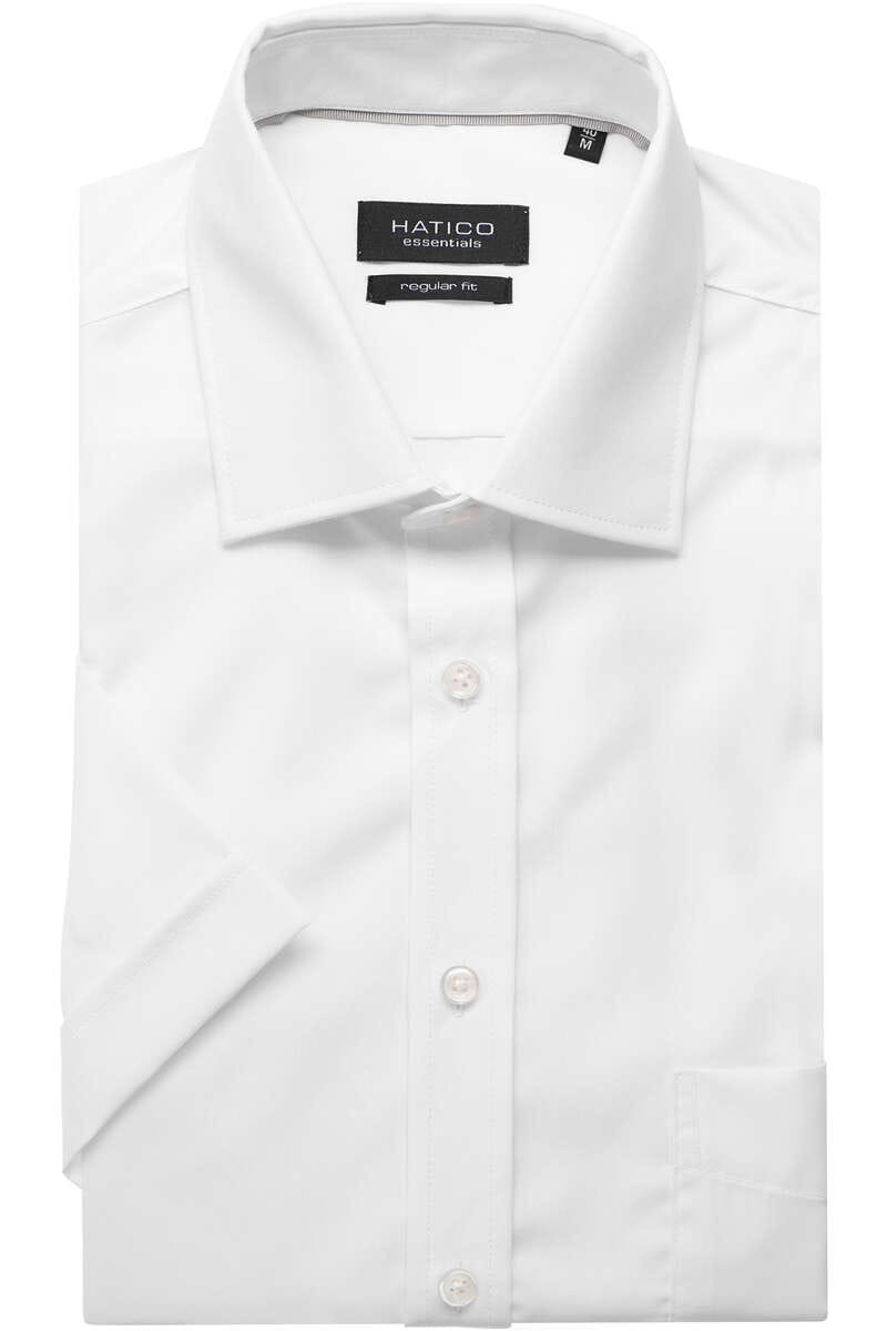Hatico Regular Fit Overhemd Korte mouw wit