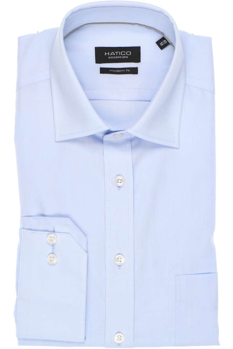 Hatico Modern Fit Overhemd lichtblauw, Effen