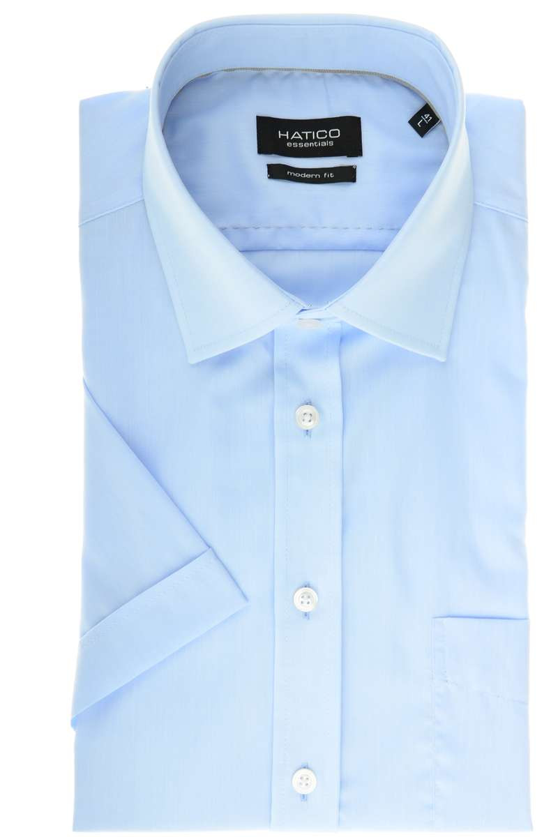 Hatico Modern Fit Overhemd Korte mouw lichtblauw