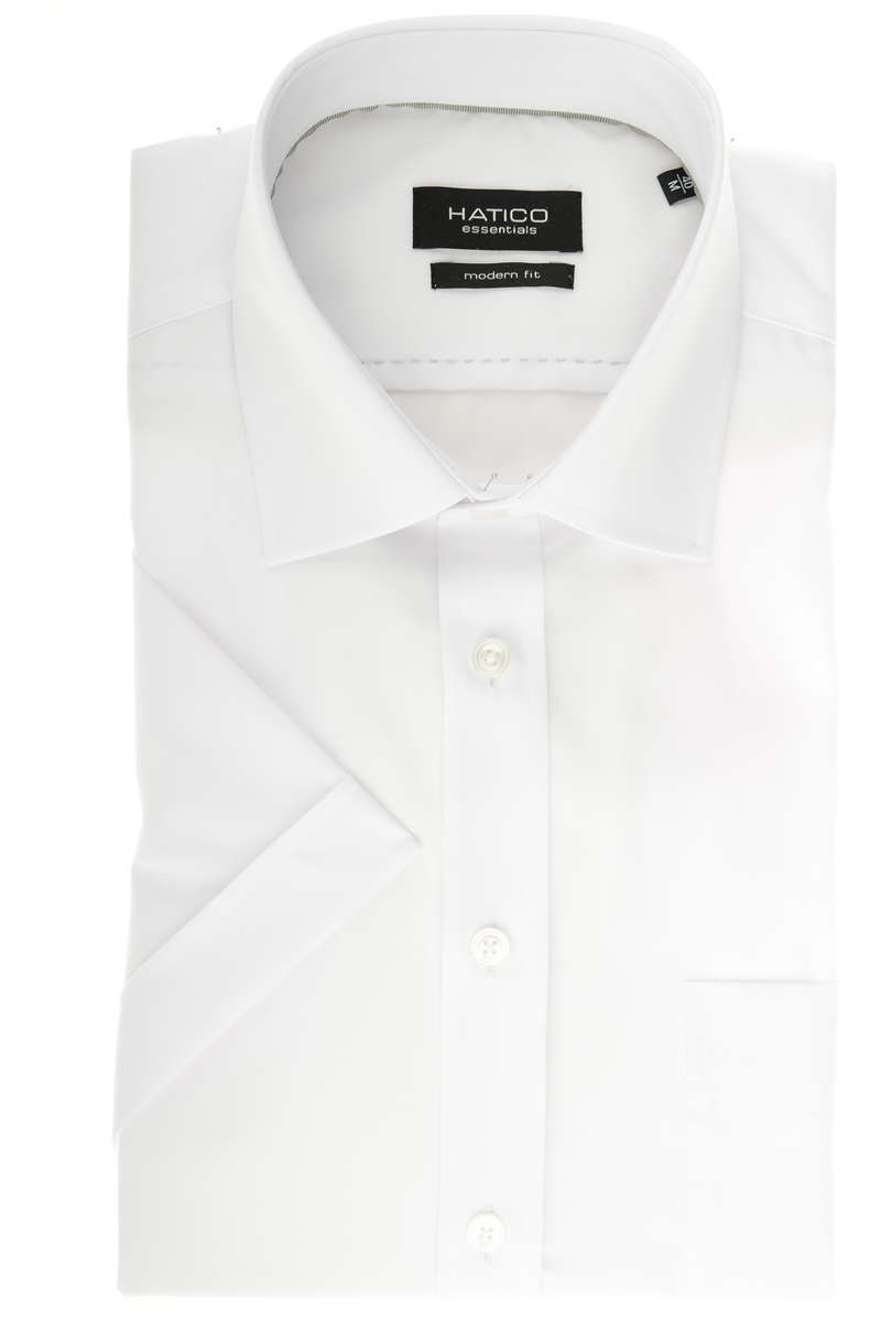 Hatico Modern Fit Overhemd Korte mouw wit