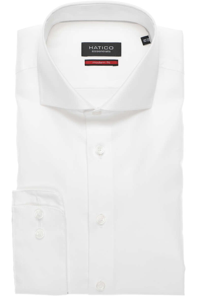 Hatico Modern Fit Overhemd wit, Effen