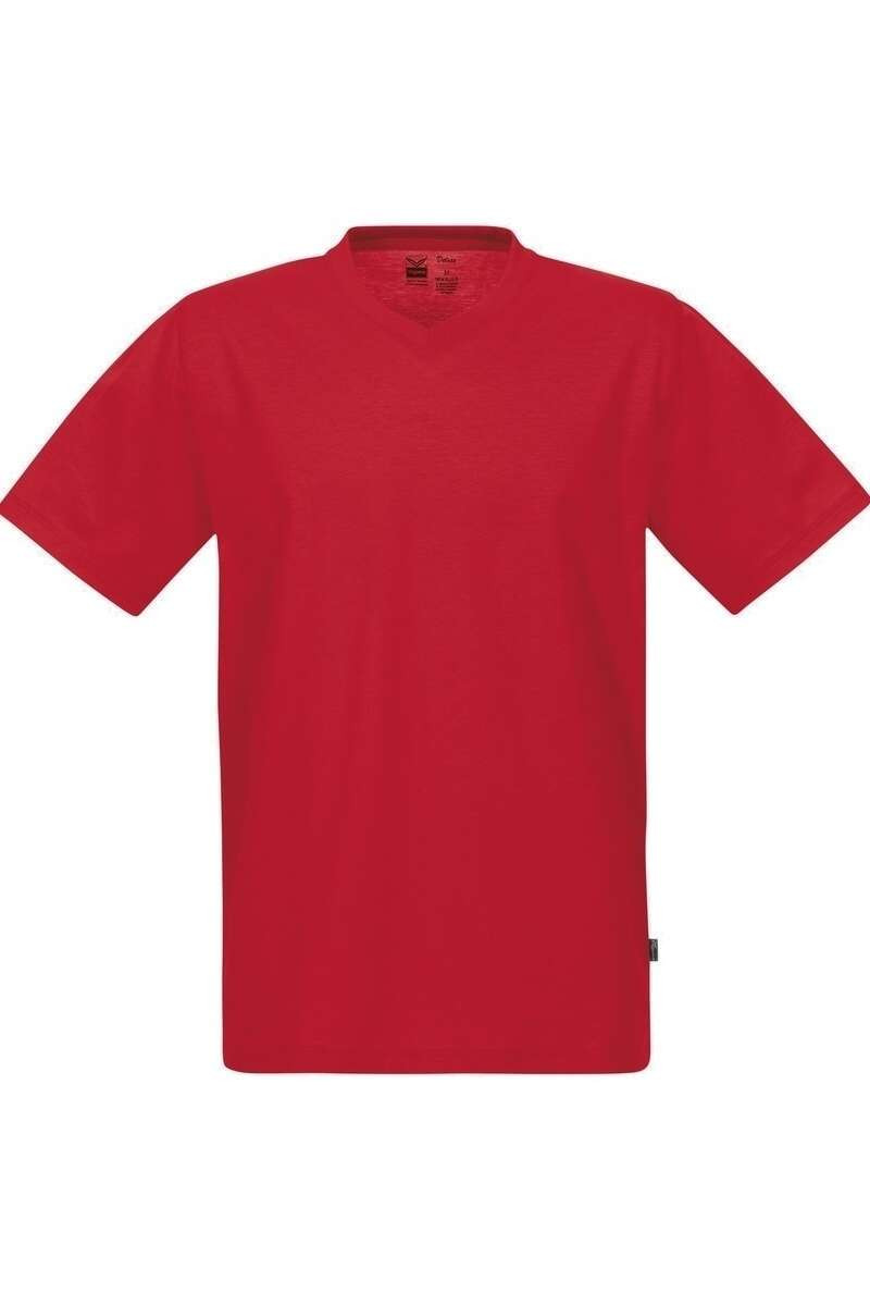 TRIGEMA Comfort Fit T-Shirt V-hals rood, Effen