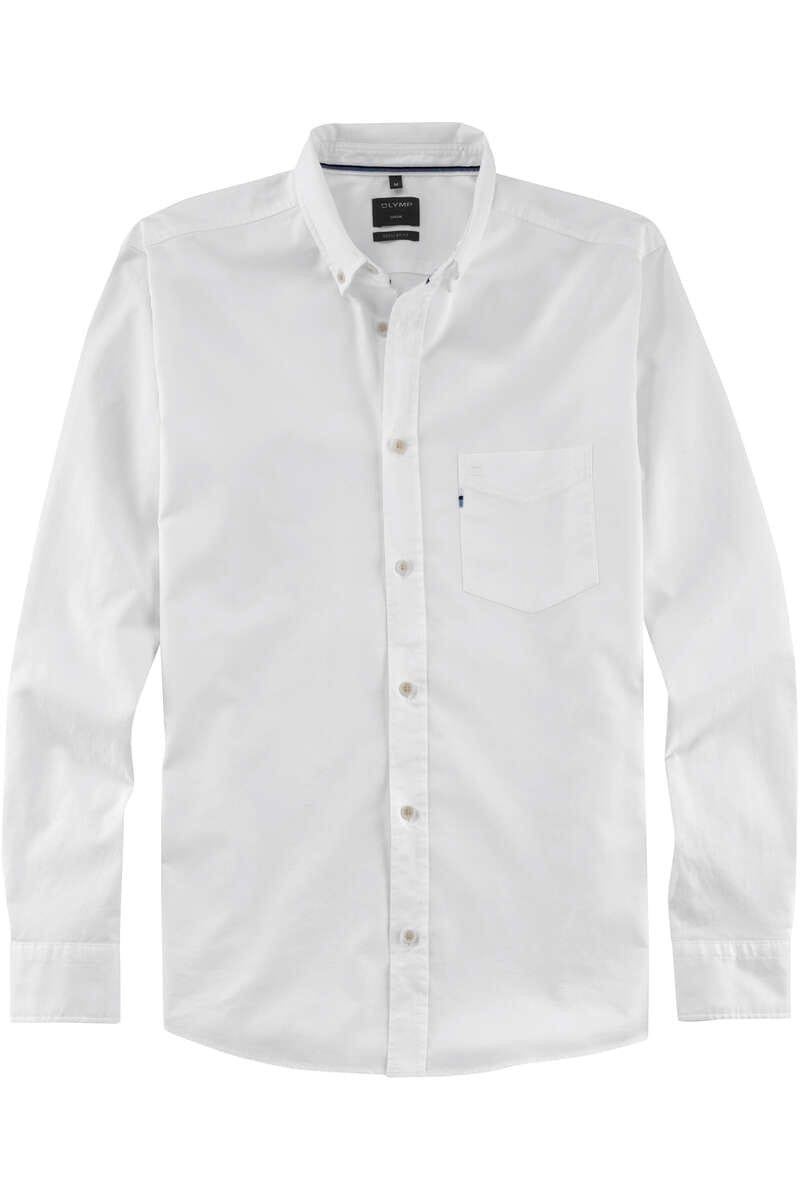 OLYMP Casual Regular Fit Overhemd wit, Effen