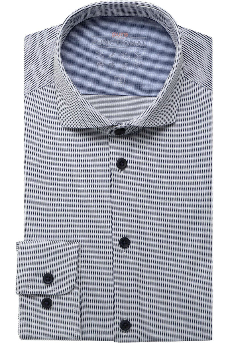 Pure Functional Slim Fit Jersey shirt donkerblauw/wit, Motief